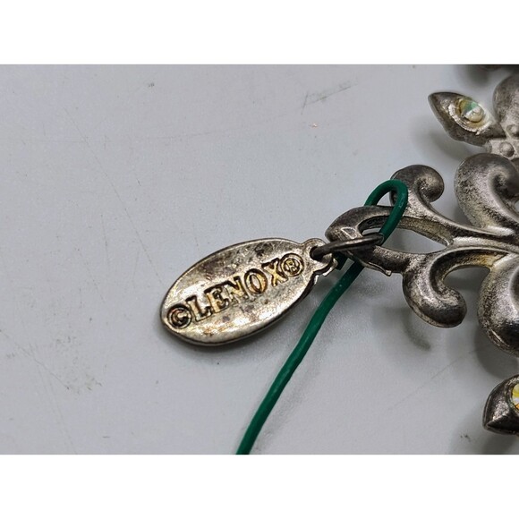 LENOX Sparkle and Scroll Multi-Crystal Snowflake Ornament Silverplate 851325 - Picture 6 of 7